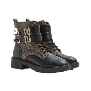 NWT River Island Brown Monogram Boots Sz 8